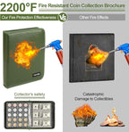 Coin Collection Book Holder for Collectors, 520 Pockets Fireproof Coins - Image 5