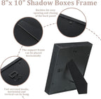 4 Pack 8 x 10 Shadow Box Frame, Shadow Boxes Display Cases 3D Wood Deep - Image 4