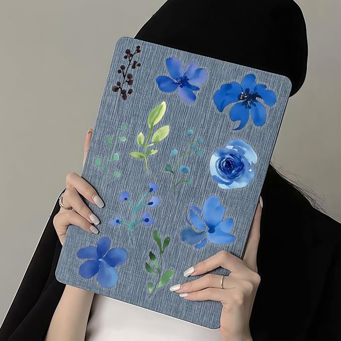 50PCS Blue Watercolor Flower PET Stickers, Waterproof Botanical Stickers - Image 5