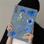 50PCS Blue Watercolor Flower PET Stickers, Waterproof Botanical Stickers - Image 5