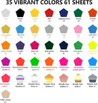 FUNKAKA HTV Heat Transfer Vinyl Bundle, 62 Pack 12" x 10" Sheets HTV Vinyl - Image 2