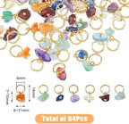 SUPERFINDINGS 84Pcs 7 Colors Natural Stone Pendants Mixed Gemstone Charms - Image 2