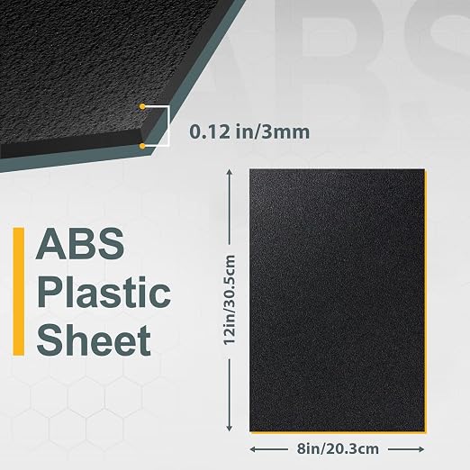 Plastic Sheet 8" x 12" x 0.125", Abs Plastic Sheets 2 Pack - Image 2