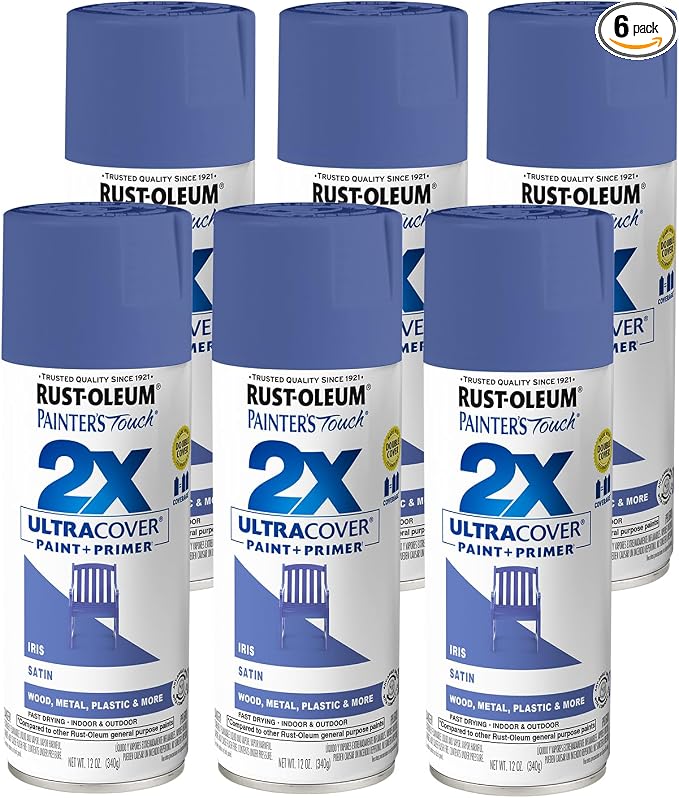 Rust-Oleum Painter's Touch 2X Ultra Cover Spray Paint, Satin Iris | Indoor and by Rust-Oleum