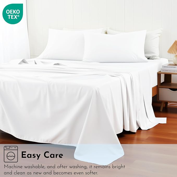 Cotton Flat Sheets Only, 600 TC 100% Cotton Flat Sheet Top Sheet Only, Full - Image 8