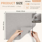 Felt Fabric Sheets 18" x 18" 1.6mm Soft Craft Felt, Light Grey | Soft Precut - Image 2