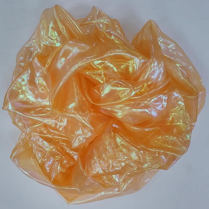 Orange Iridescent Organza Fabric - Image 6
