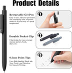Piochoo Black Gel Pens, Nurse Aesthetic Cute Office School Supplies, Gifts - Image 6