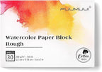 Fuumuui 5×7 Watercolor Paper Block, Textured Rough 100% Cotton Watercolor Paper by FUUMUUI