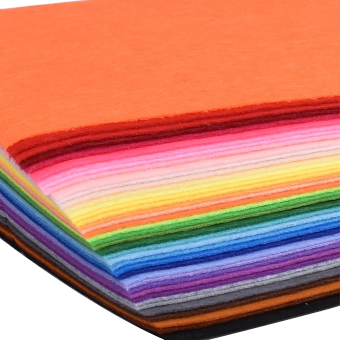 40pcs Coloured Felt Cloth Nonwoven 12 x 12 inches Felt Fabric Sheets DIY Craft - Image 2