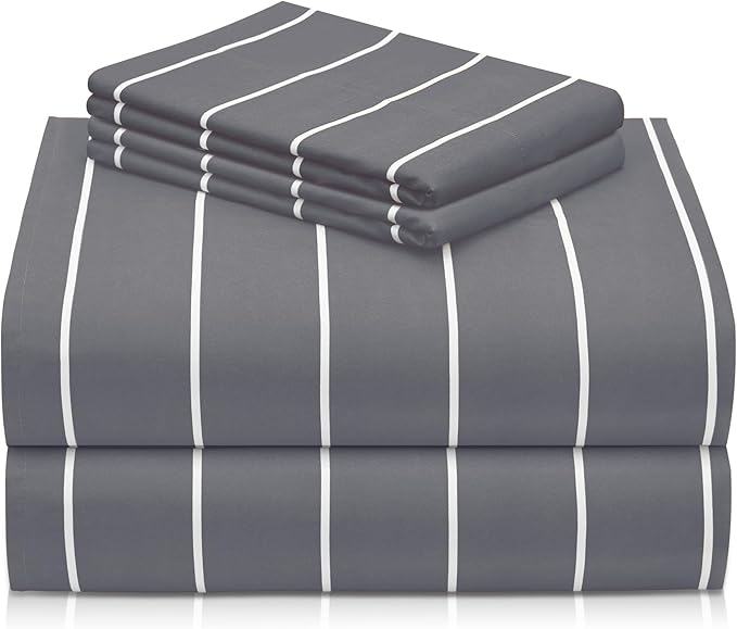 LuxClub 4 PC Cal King Size Sheet Set, Breathable Luxury Bed Sheets, Deep by LuxClub