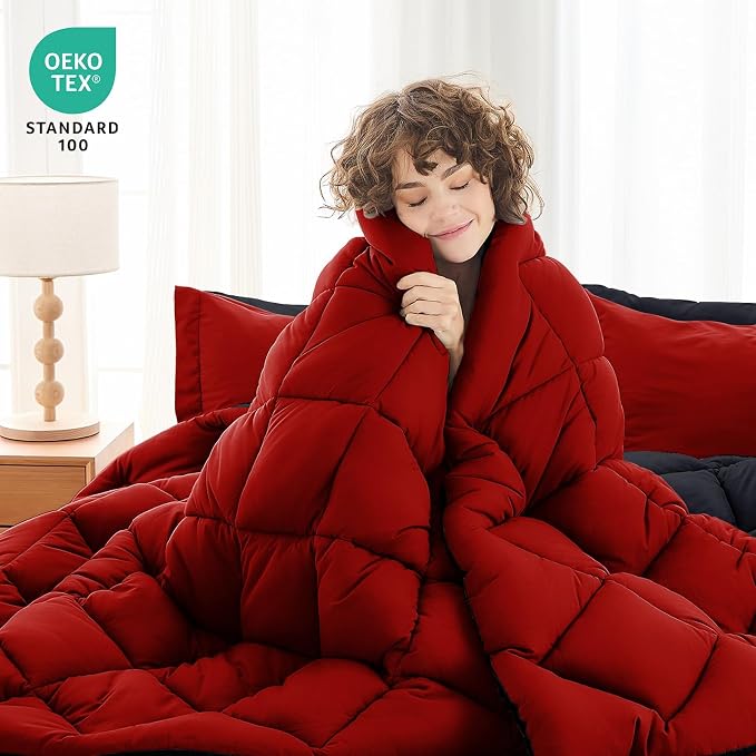 MUXHOMO 7 Pieces Full Comforter Set, Reversible Bed in a Bag Full Size - Image 2