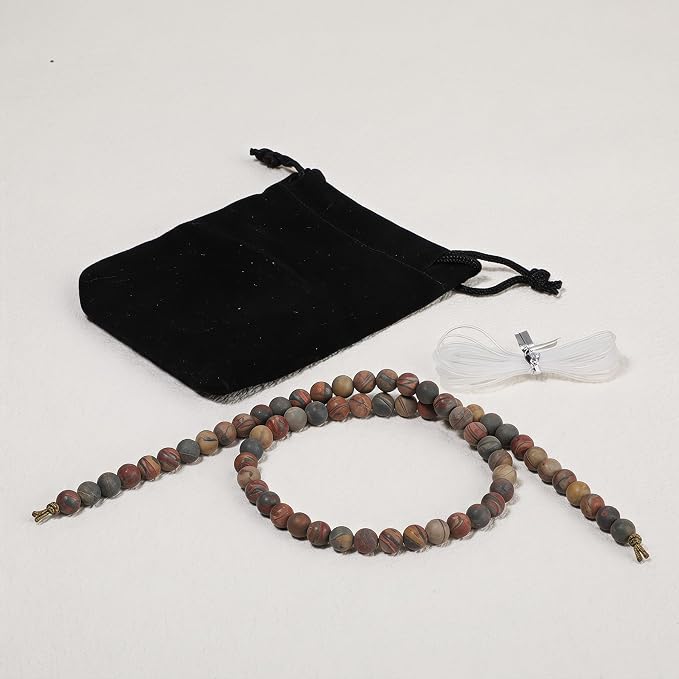 6mm Matte Picasso Jasper Bead, 15-Inch Matte Round Loose Stone Beads - Image 6