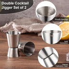 Briout Jigger for Bartending, Flat Edge Silver - Image 2