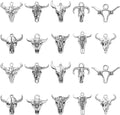 DanLingJewelry 100Pcs 10 Styles Antique Silver Cow Charms Western Cattle Head by DanLingJewelry