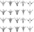 DanLingJewelry 100Pcs 10 Styles Antique Silver Cow Charms Western Cattle Head by DanLingJewelry