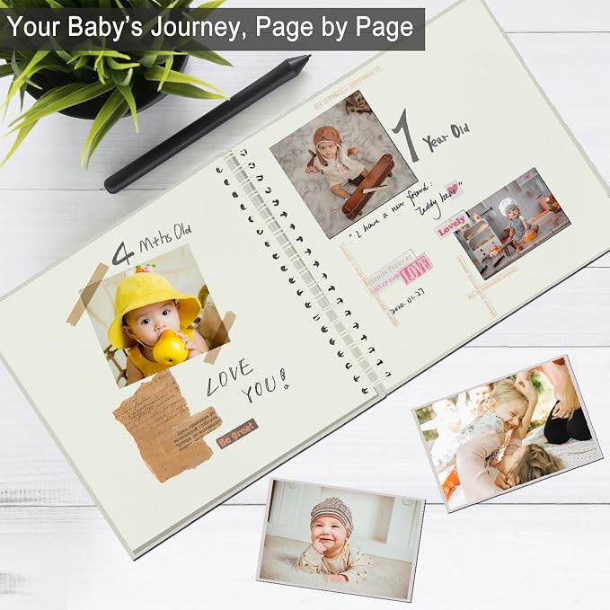 DIY Scrapbook Album 8x8 Inch, Hardcover Kraft Paper Scrap Book Photo Album - Image 2