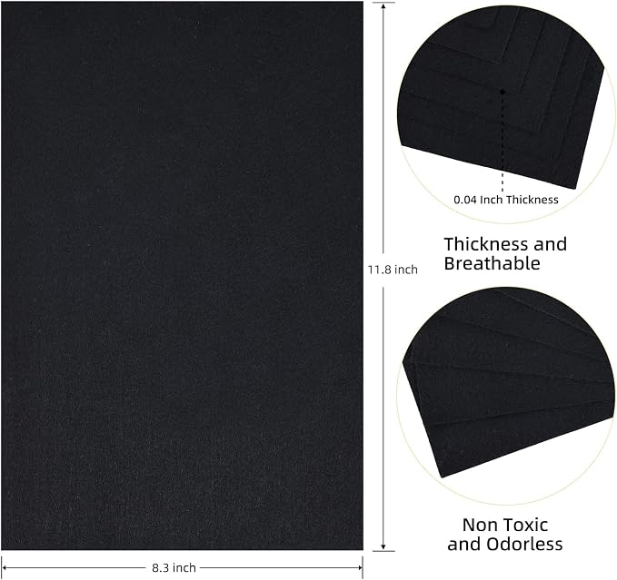 HaoFeiJH Black Felt Fabric Sheets - Image 2