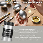 300ml Silver Metallic Acrylic Paint, Non Toxic Waterproof Silver Metallic - Image 5