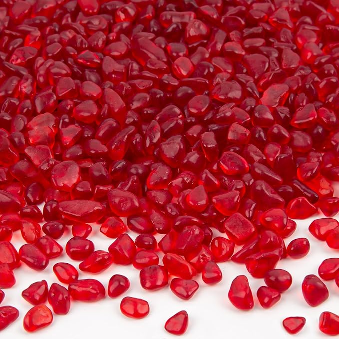 Sea Glass Stones for Crafts About 2.75LB Red Glass Pebbles Gemstones Bulk for by QEQEKAKA
