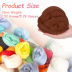 PATIKIL Wool Roving Yarn, 150G/5.3OZ Soft Felting Wool Pure Chunky Roving Yarn - Image 2