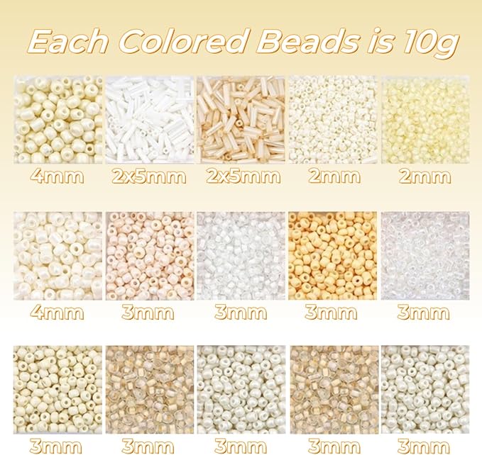 15 Color Glass Seed Tube Bugle Beads Bracelet Jewelry Making Kit, small - Image 2