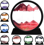 rysnwsu 3D Dynamic Sand Art Liquid Motion, Moving Sand Art Picture Round Glass by rysnwsu
