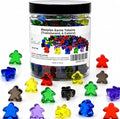 Meeples Game Tokens, 144 Pieces, 6 Colors, Translucent Game Pieces | Board Game by BetterDecorationBetterLife