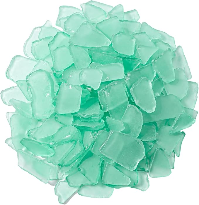 Keedolla Tumbled Sea Glass for Crafts - 15 OZ Flat Frosted Seaglass Pieces for by Keedolla