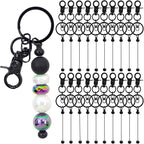 80 Pcs Beadable Keychains Bulk Kit – DIY Keychain Making Supplies by DNLEGULI