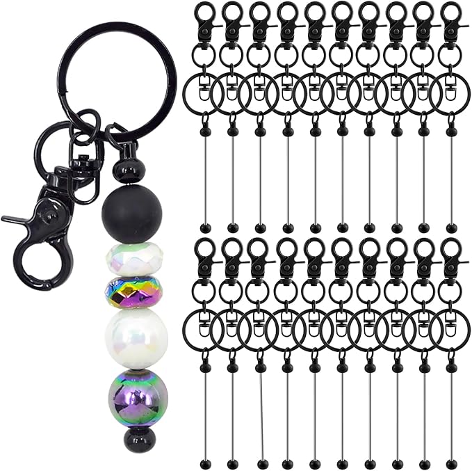 80 Pcs Beadable Keychains Bulk Kit – DIY Keychain Making Supplies by DNLEGULI