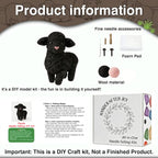 FACE N FACE DIY Needle Felting Kit Cute Black Lamb Standing – Needle Felting - Image 3