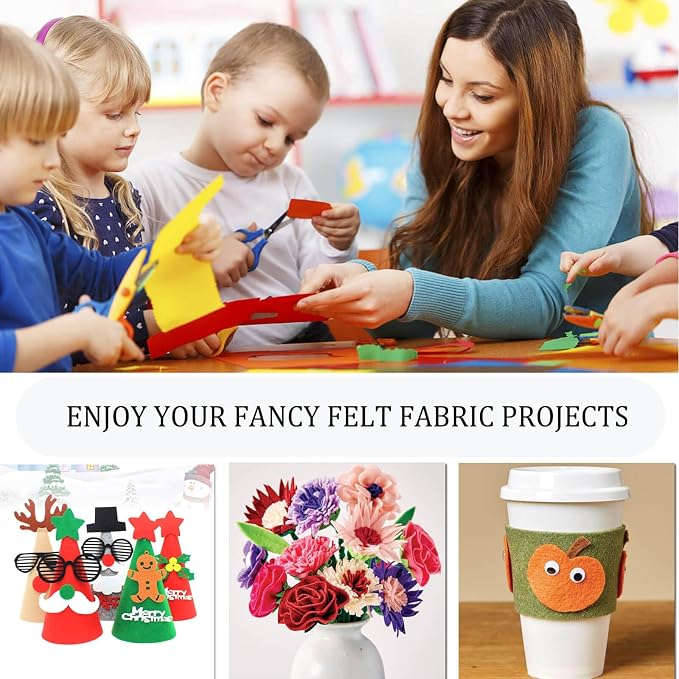 45Pcs Vibrant Felt Sheets for Sewing School Projects Party Craft Decoration | - Image 4
