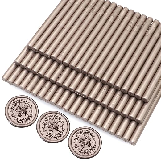 60pcs Wax Seal Sticks, Champagne Gold Sealing Wax Sticks, HOSEALING Glue Gun - Image 5