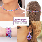 XSEINO About 1200+ pcs 6mm Glass Beads Bracelet Making Kit, 24 Assorted Purple - Image 6