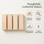 4 PCS 10x3.5x1.7 Inch Unfinished Wood Blocks, Wooden Rectangle Blocks Basswood - Image 6