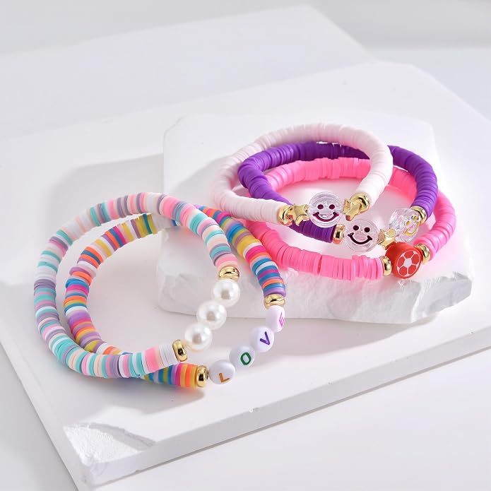 Friendship Bracelets for Girls, 10-Piece Cute Preppy Beaded Bracelet Set for - Image 8