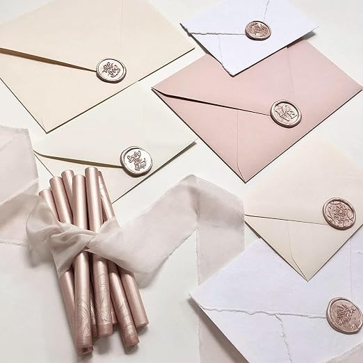 UNIQOOO Metallic Champagne Rose Glue Gun Sealing Wax Sticks - Image 2
