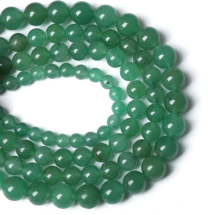 45pcs 8mm Natural Green Aventurine Beads Semi Precious Round Smooth Gemstones - Image 5