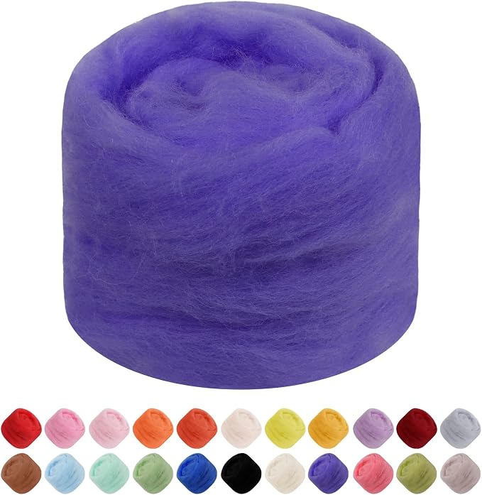 JeogYong Needle Felting Wool, 1.76oz Wool Roving Chunky Wool Yarn, Wet Felting by JeogYong