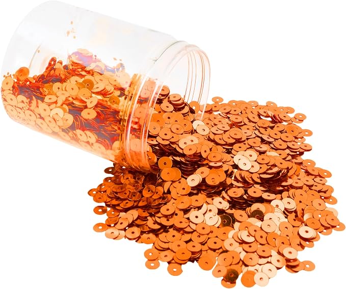 Mandala Crafts 6mm Flat Round Orange Sequins by MandalaCrafts