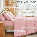 MUXHOMO 7 Pieces California King Comforter Set, Seersucker Bed in a Bag Cal - Image 4