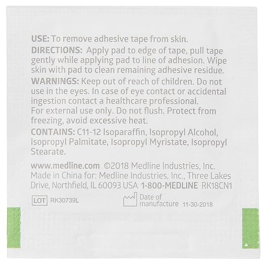 Medline Adhesive Remover Pads, Acetone-Free, Box of 100 - Image 6