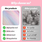 Wool Roving 7.02oz Colored Natural Needle Felting Wool Bulk - Image 4