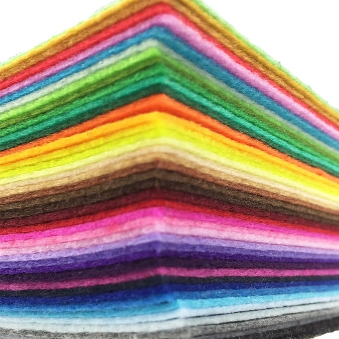 flic-flac 42pcs 12 x 12 inches Felt Fabric Sheet Assorted Color Felt Pack DIY by flic-flac