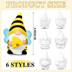 Poen 6 Sets Ready to Paint Your Own Bee Gnome Statues DIY Ceramics Bee - Image 2