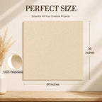 Ivory Large Felt Fabric 36" x 36", 1mm Stiff Felt Sheet, Nonwoven Fabric - Image 3