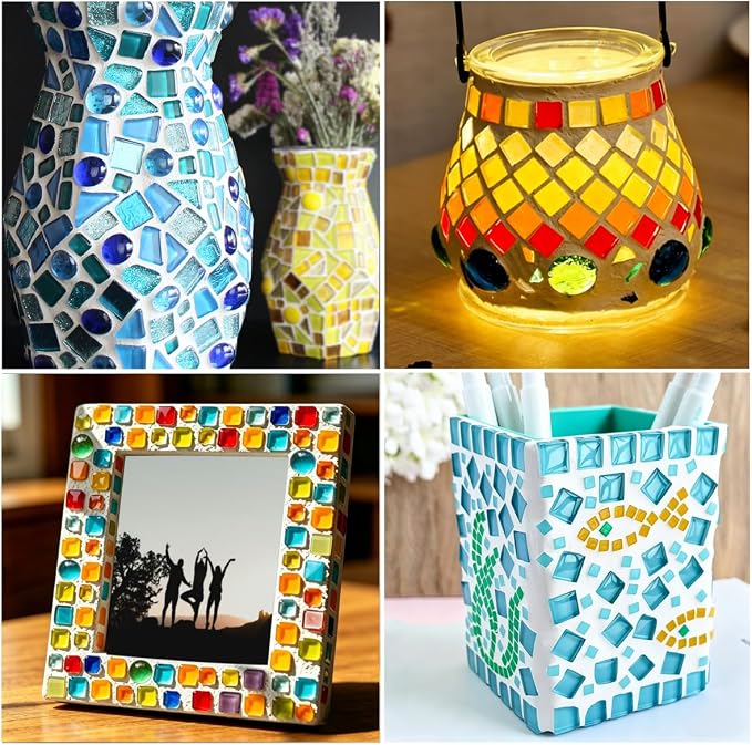 IcosaMro 2.2LB Mosaic Tiles for Crafts DIY Stepping Stone Project Supplies | - Image 9