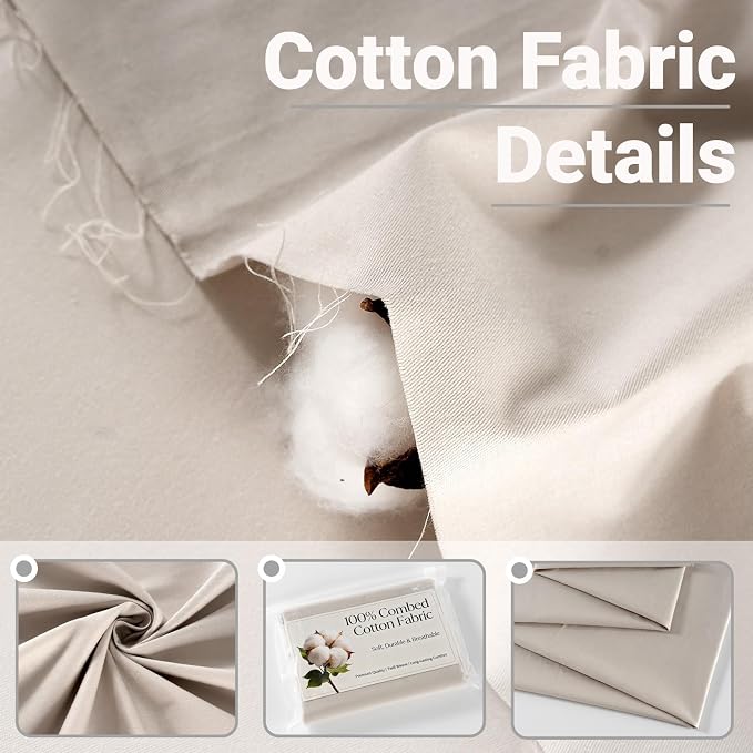 100% Combed Cotton Fabric by The Yard, 66 inches Wide, Premium Soft Breathable - Image 2