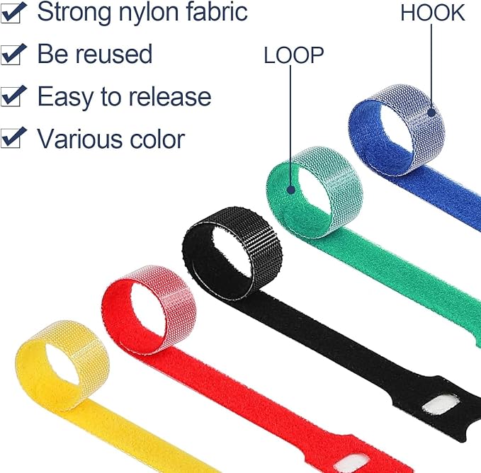 MVYC 200PCS Reusable Cable Ties Wire Ties Cord Organizer Cable Organizer - Image 3